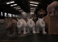 Rhinos ready for artists, Rhino project, Fabrication Cape Town