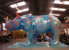 Final painted rhinos, Rhino project, Fabrication Cape Town