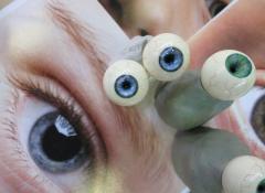Cast resin eyeballs. Special effects Fabrication, Fabricated body doubles