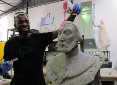 Portrait sculpture into silicon mould, Sculpture fabrication South Africa