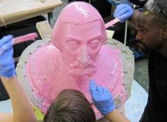 Portrait sculpture into silicone mould, Sculpture fabrication South Africa