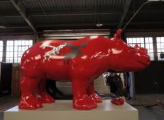 Final painted rhinos, Rhino project, Fabrication Cape Town