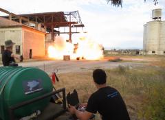 Michael triggering an explosion, SFX pyrotechnics Cape Town