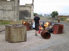 Controlled explosion for ITV commercials. SFX fire and explosives, Cape Town