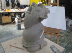 Clay sculpture of IKEA gnome. Fabrication Cape Town