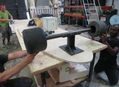 Fabrication of a giant skateboard, Cape Town