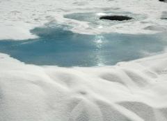 Snow on frozen lake with fishing hole, SFX snow and fabrication Cape Town